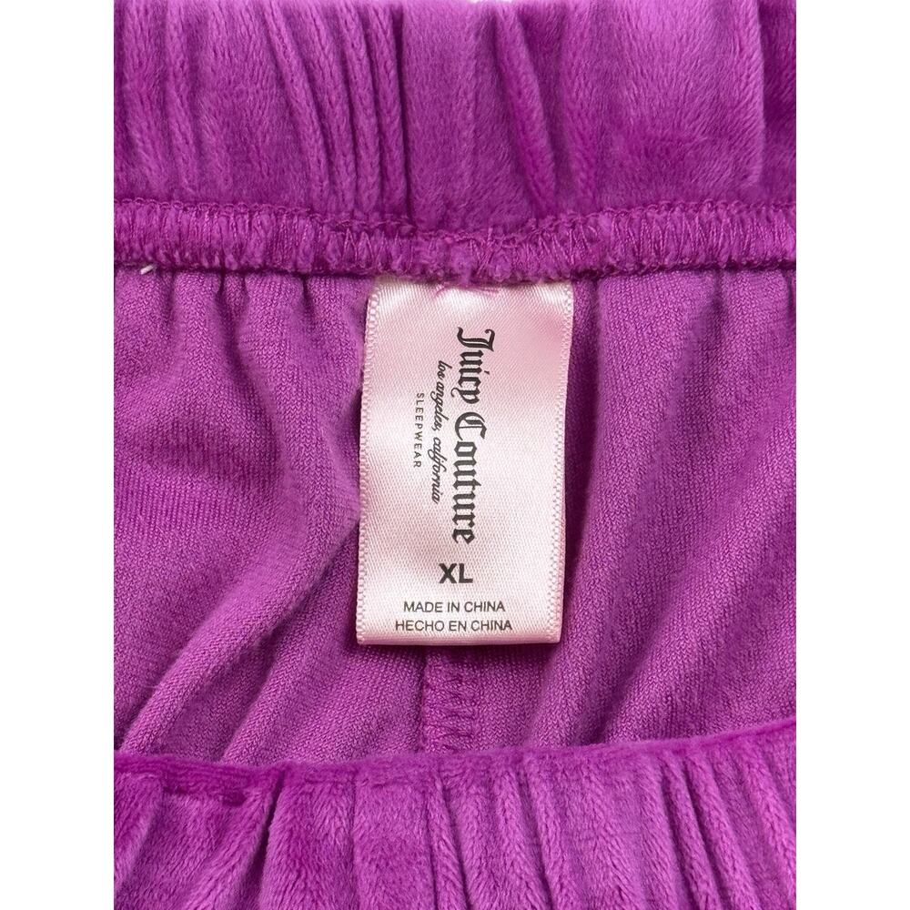 Juicy Couture Lounge Pants Womens XL Pink Luxe Velour Bling SpellOut Down Leg - Picture 2 of 12
